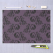 Lila und schwarz-gotisches Blumenmuster Halloween Seidenpapier (Handwerk)