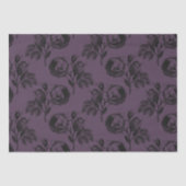 Lila und schwarz-gotisches Blumenmuster Halloween Seidenpapier (Vorderseite)