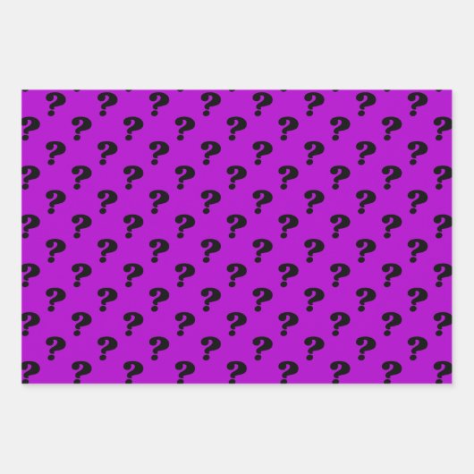 Lila- und schwarz-Niedlicher Geschenkbeutel (Frage Geschenkpapier Set (Vorderseite 2)