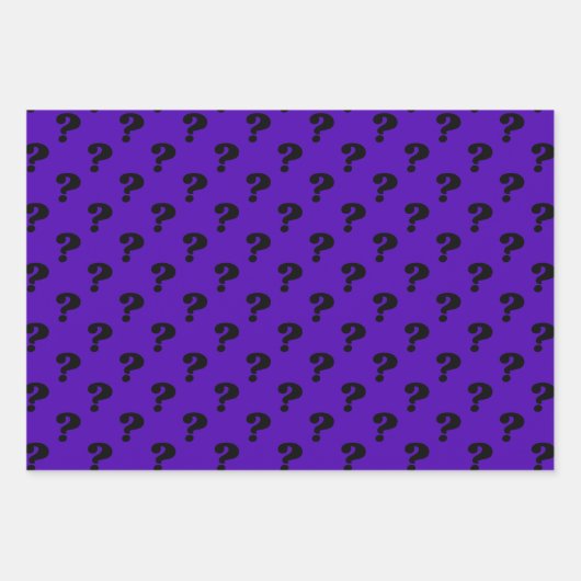 Lila- und schwarz-Niedlicher Geschenkbeutel (Frage Geschenkpapier Set (Vorderseite)