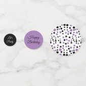 Lila und schwarz Polka Dot Geburtstag Konfetti (Vorderseiten)