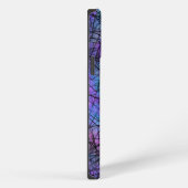 Lila und schwarze Abstrakte Linie Einzigartige Kun iPhone Hülle (Rechte Seite)