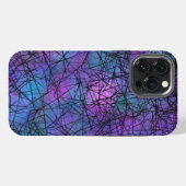 Lila und schwarze Abstrakte Linie Einzigartige Kun iPhone Hülle (Rückseite (Horizontal))