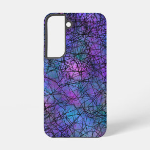 Lila und schwarze abstrakte Linien - einzigartige Samsung Galaxy Hülle