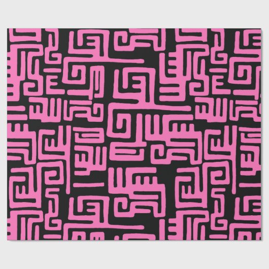 Lila und schwarze afrikanische Print Geschenkpapier (Flach)