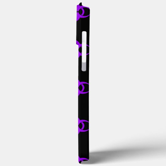 Lila und schwarze Biogefährdung mit benutzerdefini Case-Mate iPhone Hülle (Rückseite / Links)