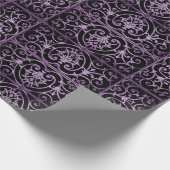 Lila und schwarze Blätter Geschenkpapier (Ecke)