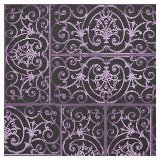 Lila und schwarze Blätter Stoff (Muster)