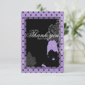 Lila und schwarze Dankeskarte (Stehend Vorderseite)