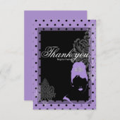 Lila und schwarze Dankeskarte (Vorne/Hinten)