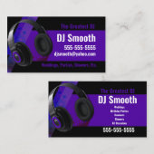 Lila und schwarze DJ-Visitenkarte Visitenkarte (Vorne/Hinten)