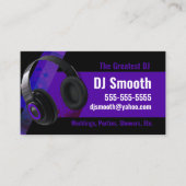 Lila und schwarze DJ-Visitenkarte Visitenkarte (Vorderseite)