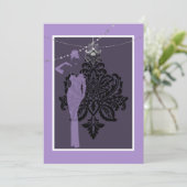 Lila und schwarze Einladung (Stehend Vorderseite)