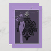Lila und schwarze Einladung (Vorne/Hinten)