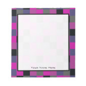 Lila und schwarze Farbblöcke Personalisiertes Note Notizblock (Vorderseite)