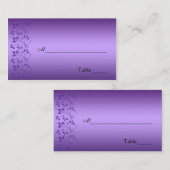Lila und schwarze Flora und Platzkarte (Vorne/Hinten)