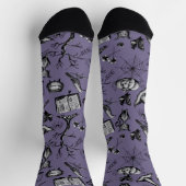 Lila und schwarze Fun Spookween Socken (Oben)