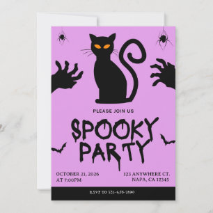 Lila und schwarze gruselige Party-Einladung Einladung