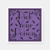 Lila und schwarze Halloween-Fledermäuse pflücken G Serviette (Vorderseite)