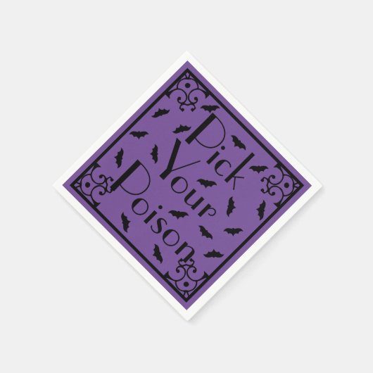 Lila und schwarze Halloween-Fledermäuse pflücken G Serviette (Ecke)