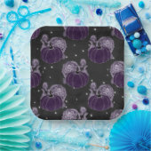 LILA UND SCHWARZE HALLOWEEN PUMPKINS ROSE PAPPTELLER (Party)