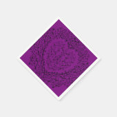 Lila und schwarze Herzenshochzeit Serviette (Ecke)
