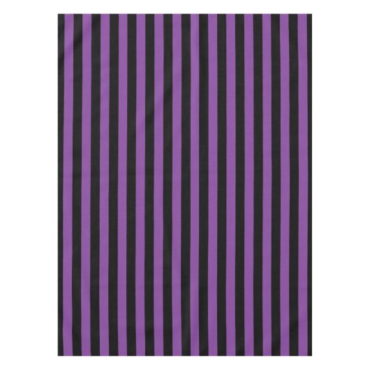 Lila und schwarze Hexen Streifen Halloween Gemuste Tischdecke (Vorderseite)