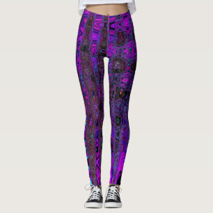 Lila und schwarze hintere Atomwellen Leggings