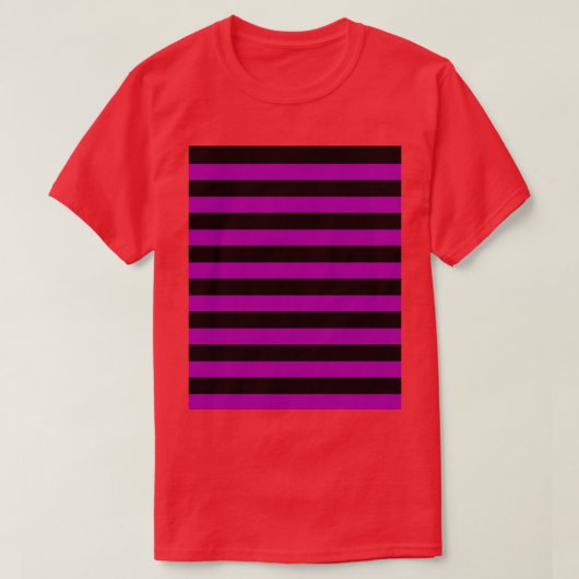 Lila und schwarze horizontale Streifen Grafik 1 T-Shirt (Design vorne)
