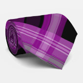 Lila und schwarze Karierte Krawatte (Gerollt)