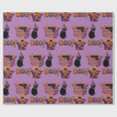 Lila und schwarze Katze/Halloween-Bootskraft oder Geschenkpapier (Flach)