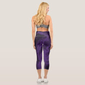 Lila und schwarze Krawatte die Capri Leggings (Rückseite)