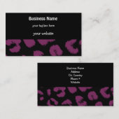 Lila und schwarze Leopard-Musterkarte Visitenkarte (Vorne/Hinten)