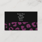 Lila und schwarze Leopard-Musterkarte Visitenkarte (Rückseite)