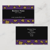 Lila und schwarze Leopard-Visitenkarte Visitenkarte (Vorne/Hinten)