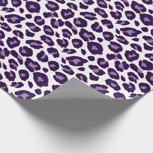 Lila und schwarze Leopardrucke Geschenkpapier (Ecke)