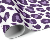 Lila und schwarze Leopardrucke Geschenkpapier (Rolleneckpunkt)