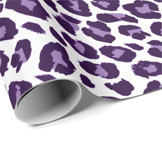 Lila und schwarze Leopardrucke Geschenkpapier (Rolleneckpunkt)