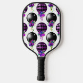 LILA UND SCHWARZE MARDI GRAS BALLOONS BLUME TASSEL PICKLEBALL SCHLÄGER (Rückseite)