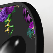 LILA UND SCHWARZE MARDI GRAS BALLOONS BLUME TASSEL PICKLEBALL SCHLÄGER (Linke Seite)