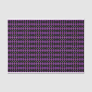 LILA- UND SCHWARZE MARDI-GRAS-DIAMOND-MUSTER SEIDENPAPIER
