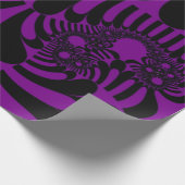 Lila und schwarze Mod Geschenkpapier (Ecke)