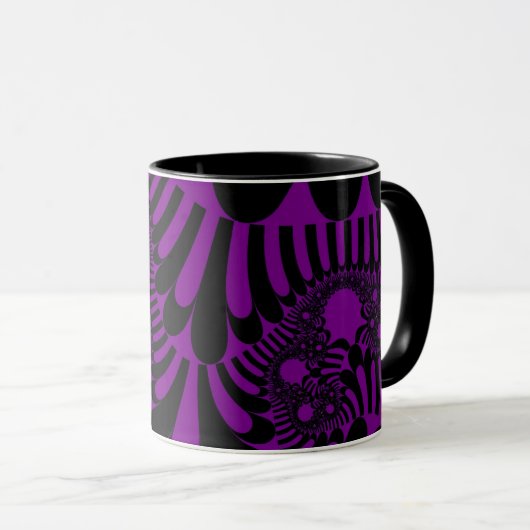 Lila und schwarze Mod Tasse (VorderseiteRechts)