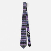 Lila und schwarze moderne Tribal-Stil Neck-Tie Krawatte (Vorderseite)