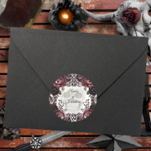 Lila und schwarze Moody-Dunkle Hochzeit