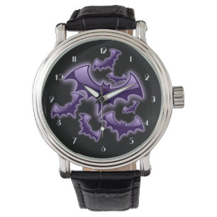 Lila und schwarze Nachtschläger Armbanduhr