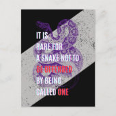 Lila und schwarze Offene Schlangen sarkastische Zi Postkarte (Vorderseite)