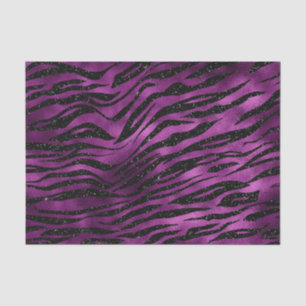 Lila und schwarze Ombre-Glamour-Glitter-Tigerstrei Seidenpapier