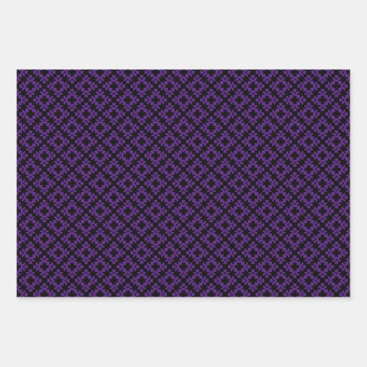 Lila und schwarze Papierpackung 400 c Geschenkpapier Set (Vorderseite)