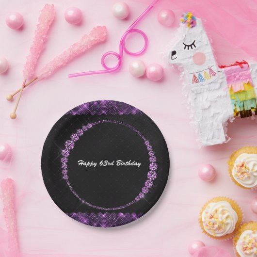 Lila und schwarze Papierplatte Pappteller (Party)